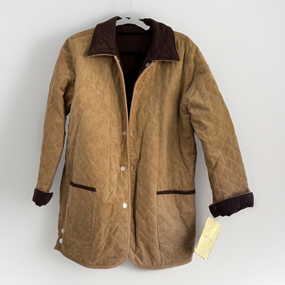 Denim & Co. Jackets & Blazers - NWT Denim & Co Womens Reversible Corduroy Quilted Barn Jacket Coat Snaps Sz XL